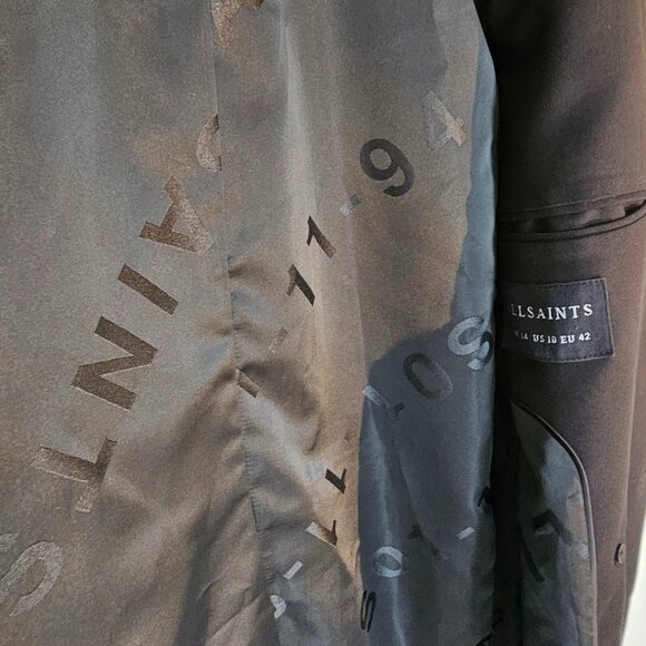 AllSaints Hanah Sleeveless Double Breasted Blazer – Black, Size US 10 - Picture 9 of 11